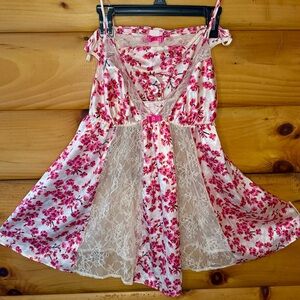 🌸💗Victoria's Secret Pink Cherry Blossom Floral Teddy with Panties NWOT